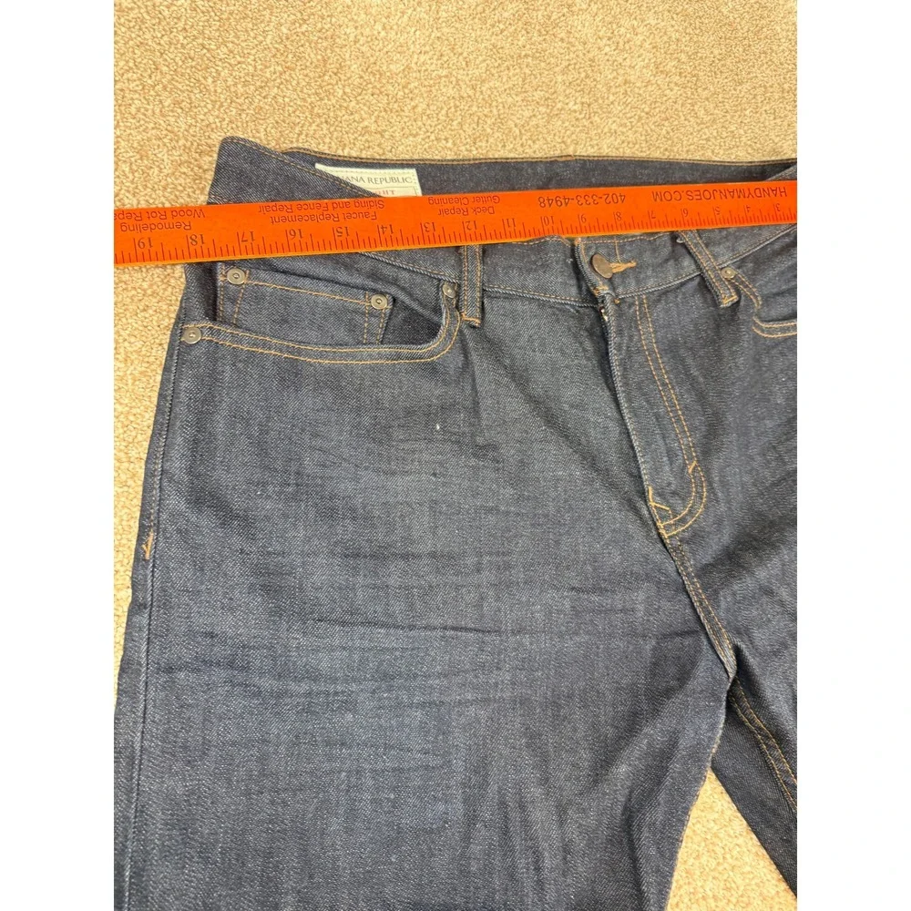 Banana Republic Mens Straight Leg Dark Indigo Wash Stretch‎ Jeans 34W 30L 34x30